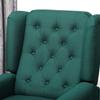 Wingback Accent Chair, Retro Upholstered Button Tufted Occasional Chair for Living Room and Bedroom, Dark Green