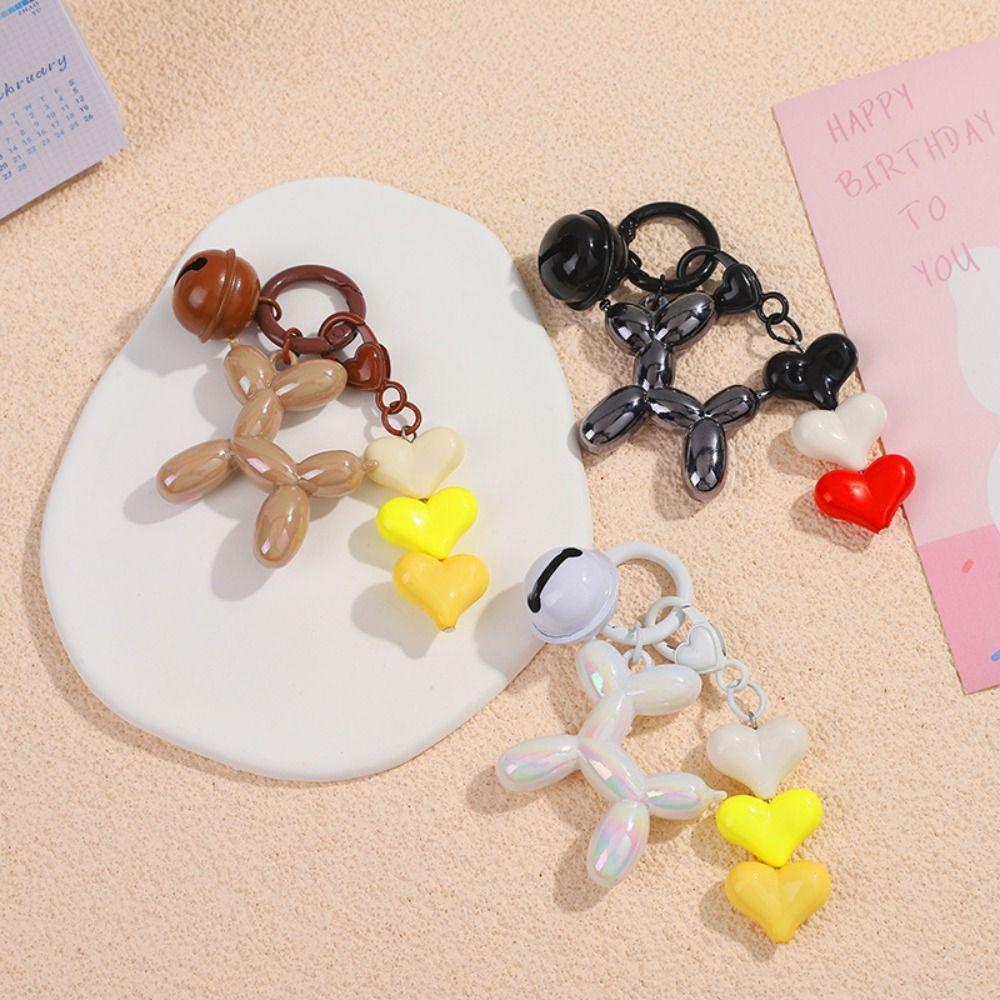 Cute Jelly Dog Key Chain Kawaii Love Puppy Keyring Creative Dog Balloon Keychain  Car Key