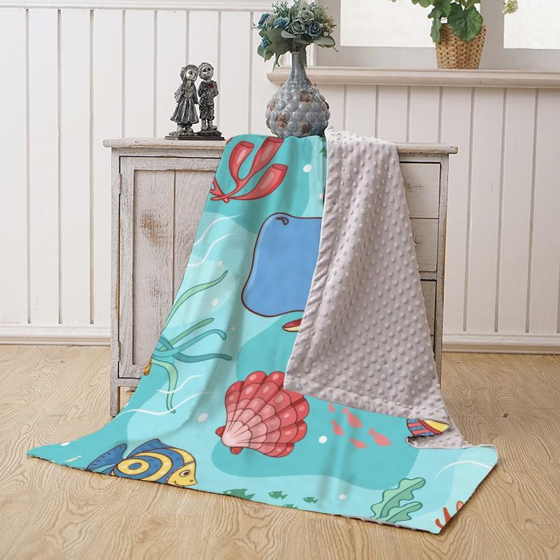 Soft Double-Layer Baby Blanket A-Grade Digital Print Cotton Feel Toddler Comfort Infants 1-3 Years