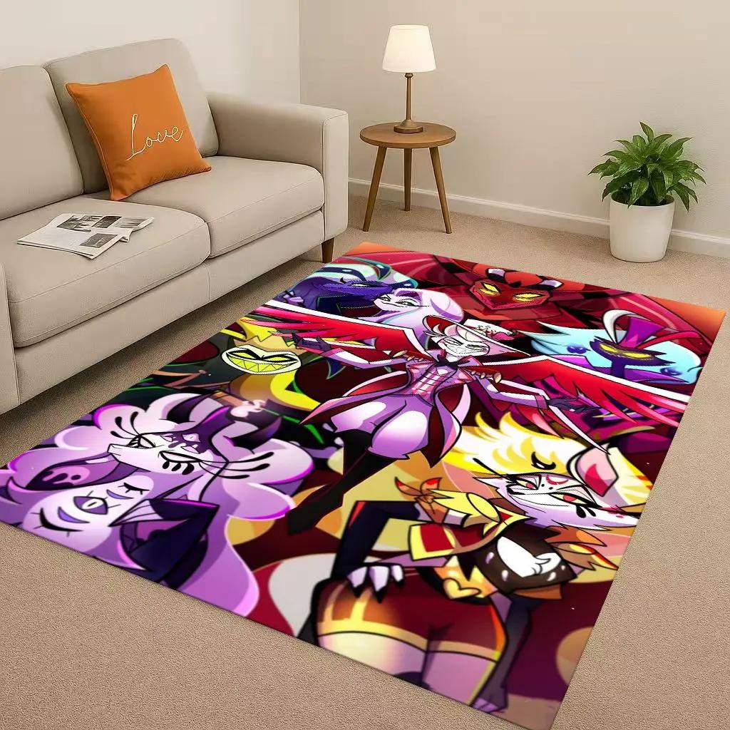 3D Cartoon H-Hazbin Hotel Angel Dust Alastor Living Room Non-Slip Area Rug Soft Carpet for Bedroom Sofa ,Easy Clean Home Doormat
