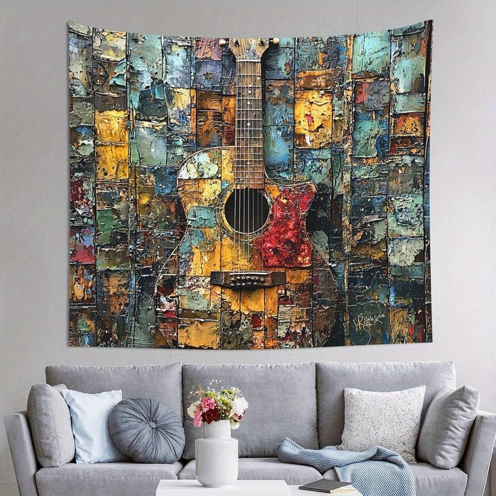 

Абстрактный Гитара Гобелен Цветной Настенный Декор для Спальни и Гостиной Идеальный Подарок для Любителей Музыки 74x94cm(29x37in)