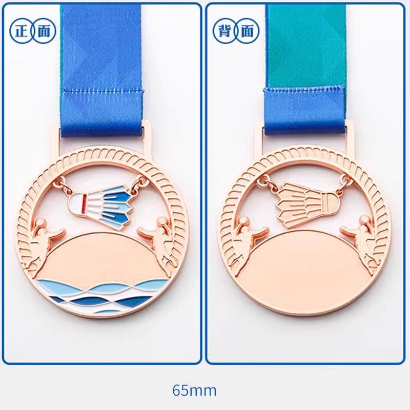 Spersonalizowany Metalowy Medal do Badmintona, Złoty, Srebrny, Brązowy, Nagroda Souvenir na Studenckie Zawody Sportowe, Mały Medal do Zawieszenia na Szyi, 2 Szt.
