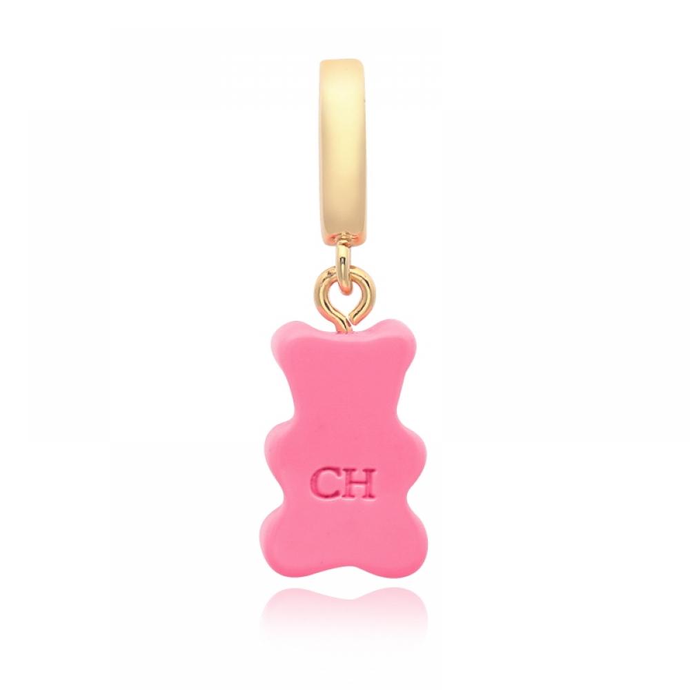         Nostalgia Bear Candy Pink Pave Connector                           