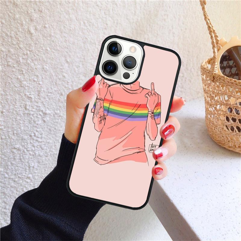 

Rainbow Gay LGBT Finger Phone Case for iPhone 17 Air 16 Coque 15 14 12 13 PLUS 11 PRO MAX Back Cover Fundas Shell iPhone 11pro max