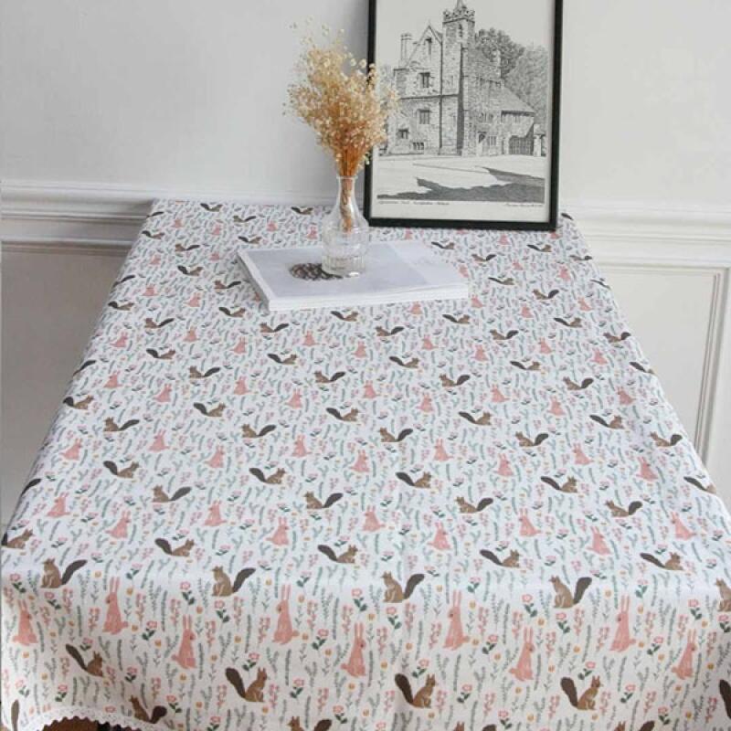 Forest Waterproof Coated Tablecloth 100x130 (2 colors) ivory