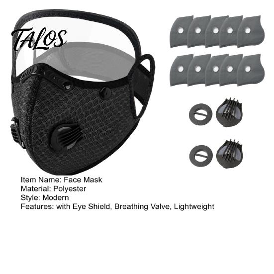 Maschera Antipolvere con Filtro per Ciclismo, Valvola Respiratoria, Occhiali Protettivi Antiappannamento in Carbonio Riutilizzabili, Scudo Protettivo Leggero per Esterno