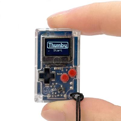 Thumby TinyCircuits Micro-USB zu Klar Thumby Tragbares Spiel Retro-Spiel Handheld-Spiel Minispiel Programmierung Python [mit Typ-C-Adapter]
