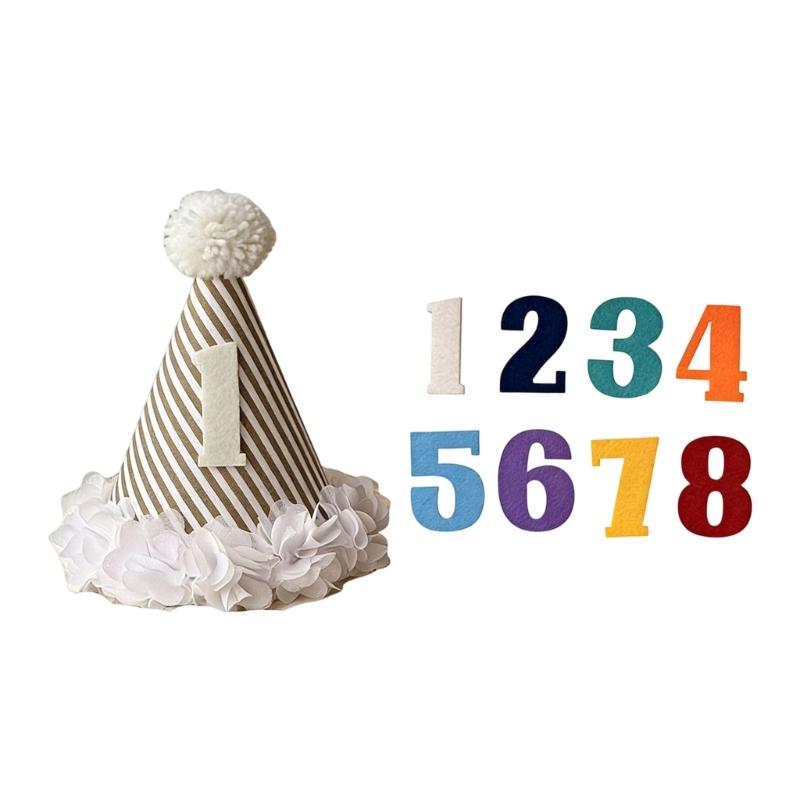 Portable Ventilated Cotton Celebration Hat With Adhesive Number Soft Cloth Party Hat For Whole Ages