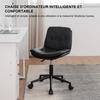 Chaise de bureau - SEVENCOMFORT - Pivotante - Réglable en hauteur - Cuir microfibre - Noir