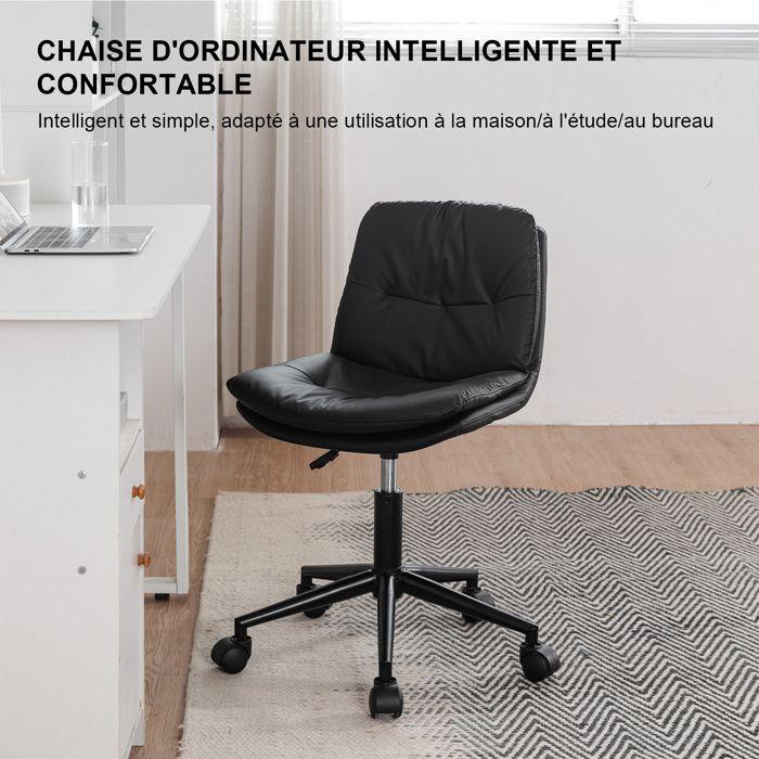 Chaise de bureau - SEVENCOMFORT - Pivotante - Réglable en hauteur - Cuir microfibre - Noir
