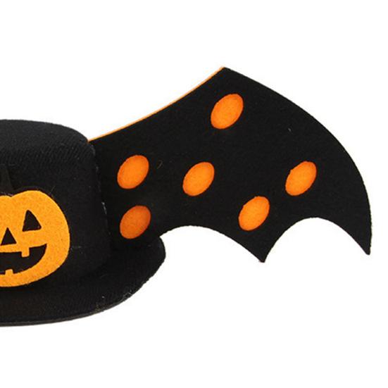 Pet Party Costume Accessory Halloween Bat Hat, Red Horn Pumpkin Cat Funny Hat Wings Felt for Cats Small And Medium Dogs Soft