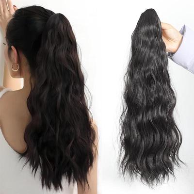 Synthetic Wavy Claw Clip On Ponytail Hair Extension Ponytail Extension Hair Pony Tail Hair Hairpiece 20 Inch For Women