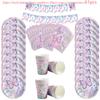 Pink Butterfly Disposable Tableware Happy Girl's Birthday Party Decorations Kids Butterfly Theme Party Decoration Baby Shower