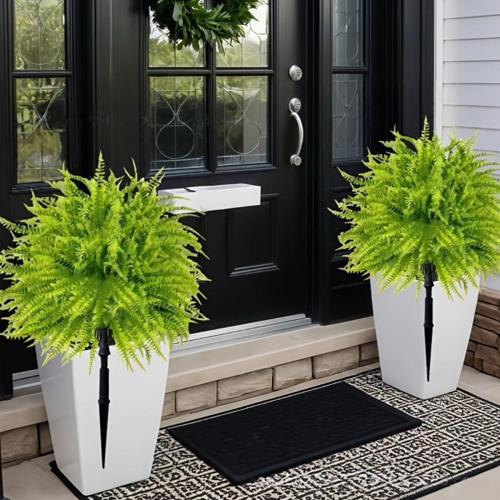 UV Resistant Artificial Persian Fern Grass Stake No Fade Fake Green Plant  Wedding Scene
