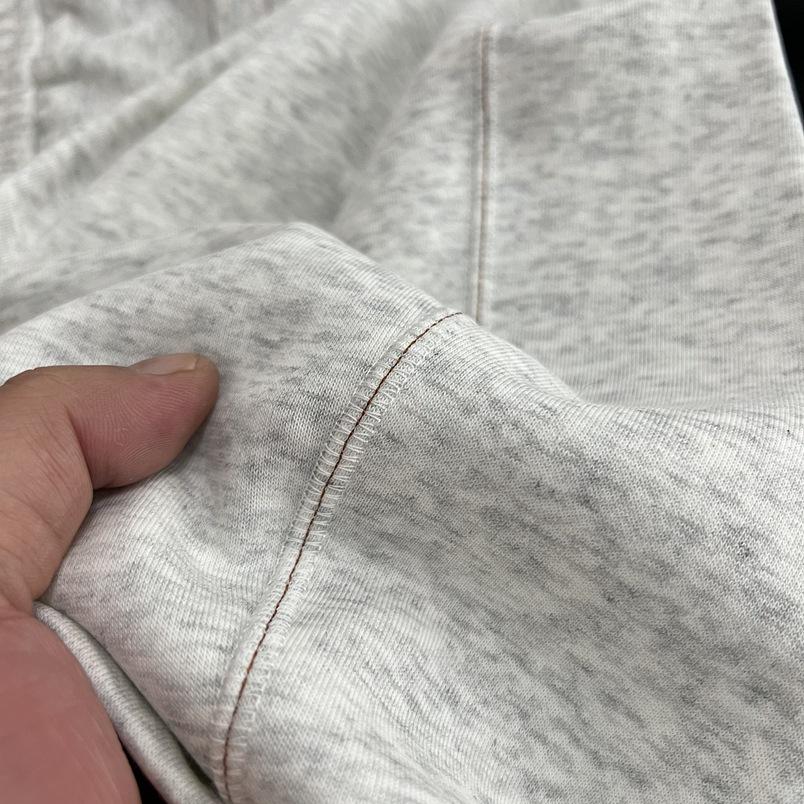 Women's Minimalist Curved-Leg Elastic Waist Pants, Contrast Stitching, Spring/Autumn Style, Loose Fit, with Pockets, Versatile Sweatpants.