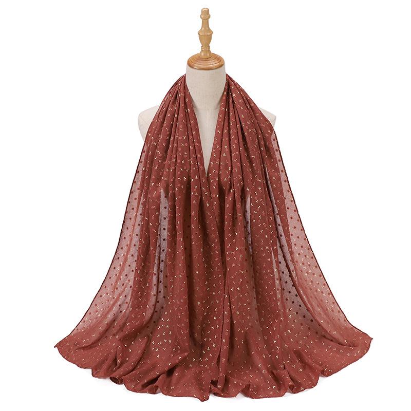 Bubble Pearl Scarf Stamping Chiffon Hijabs For Women Plain  Head Hijab Wrap Solid Shawls Headband Foulard Femme Muslim Hijab