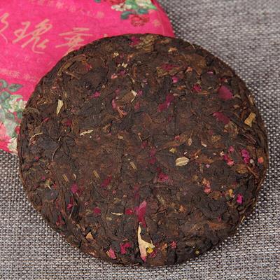 Torta di tè Pu'er maturo alla rosa Torta di tè Pu Erh+rosa con fragranza invecchiata e combinazione floreale