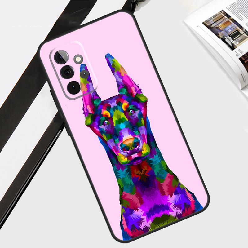 Animals Doberman Dog Case For Samsung Galaxy A12 A22 A32 A52 A56 A36 A26 A16 A06 A54 A34 A14 A13 A53 A15 A35 A55