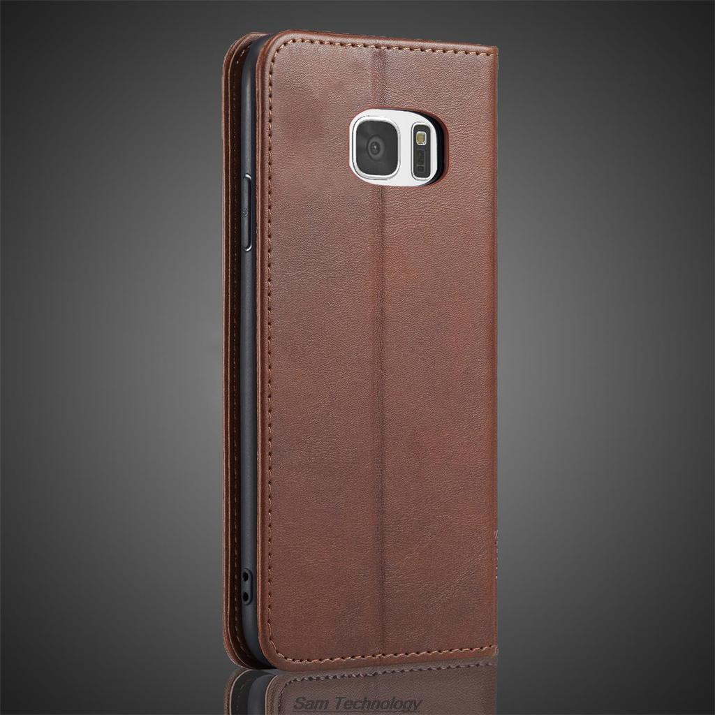 Custodia in pelle ad attrazione magnetica per Samsung Galaxy S7 G930F 5.1" / S7 edge G935F 5.5" Fondina Flip Portafoglio Cover Fundas Coque