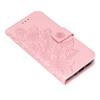 Phone Wallet Case With Card Slot Stand PU Leather Flower Embossed Protective Flip Cover for IPhone