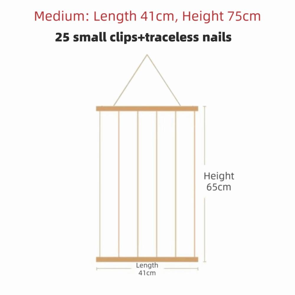 Hanging Photo Display Holder Handmade Multiple Pictures Hangers Picture Frames Wood Splint Picture Board for Home Decoration
