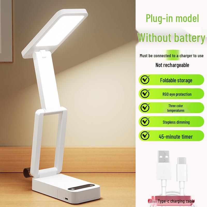 Smart Rechargeable Folding Table Lamp for Students with Eye Protection and Timer