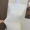 Women's Summer White Knitted V-Neck Suspender Dress - Slim, Sexy, Pure Desire Style