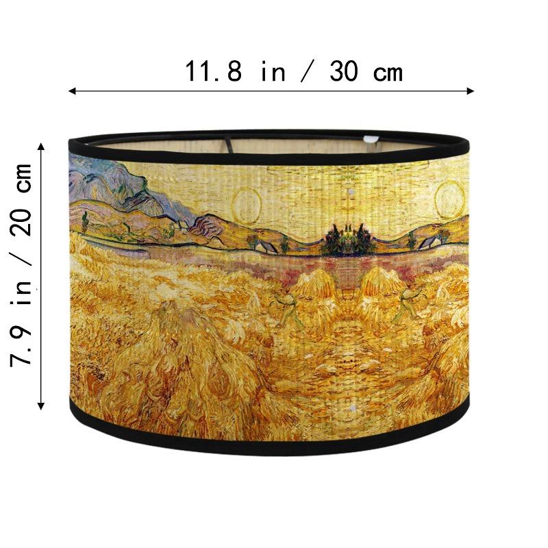 Modern Painted Decorative Lampshade Astral Sunflower Lamp Shade Bamboo Art Light Shade Bar Cafe Chandelier Decor