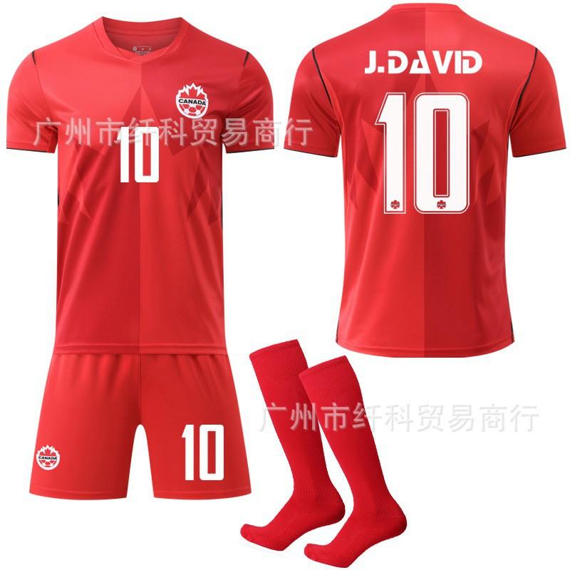 Numéro Coupe du Monde. Ensemble de Maillots 19 Davis Uniformes d'Équipe de Sports d'Extérieur Uniforme de Football Canada Terrain Domicile