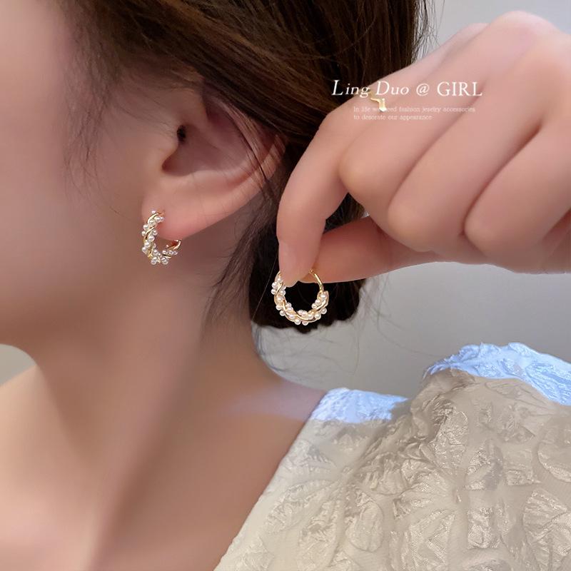High-End 925 Sterling Silver Pearl Zirconia Earrings for Women - Cool Forest Style