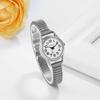 "Women's Analog Waterproof Watch Stainless Steel Elastic Band Simple Casual Fashion Accessory Silver"