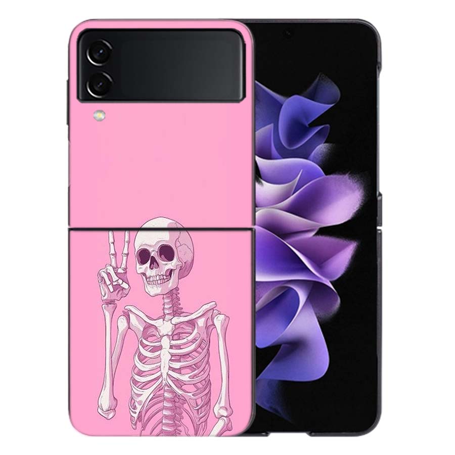 A Funny Skeleton Skull Coque For Samsung Z Flip7 6 Galaxy Case Shockproof Z Flip5 Z Flip3 4 5G Hard Cover Phone TPU PC Hard Fun