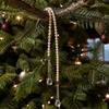 Vintage Pearl Crystal Hanging Ornament Christmas Tree Decor Holiday Party Decoration Lightweight Luxury Style