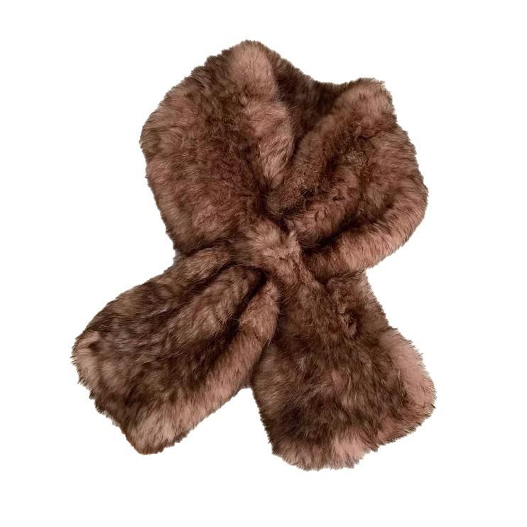 Temperament Versatile Snow Rabbit Fur Scarf Female Is Imitation Sable Woven Real Fur Collar Winter Plush Fashion Scarf