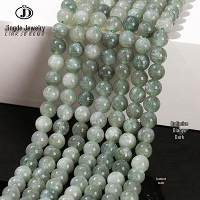 Jinde Schmuck Dunkelgrüner Burmesischer Jade Runde Perlen Armband DIY Zubehör