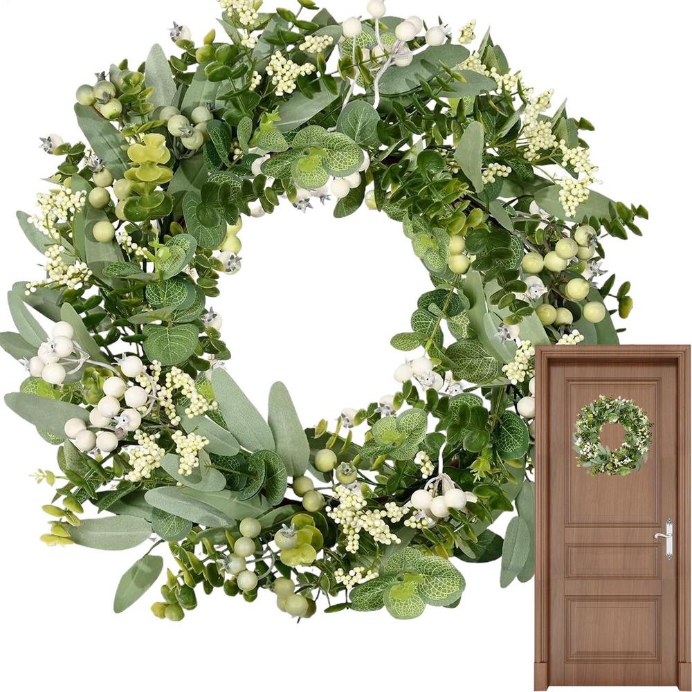 Eucalyptus Wreath 20in Eucalyptus Wreaths For Indoors With Berries Decorative Garlands Ornaments Wreath Supplies For Indoor