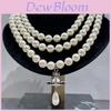 Saturn Pendant Necklace With Pearl Chain For Women Summer