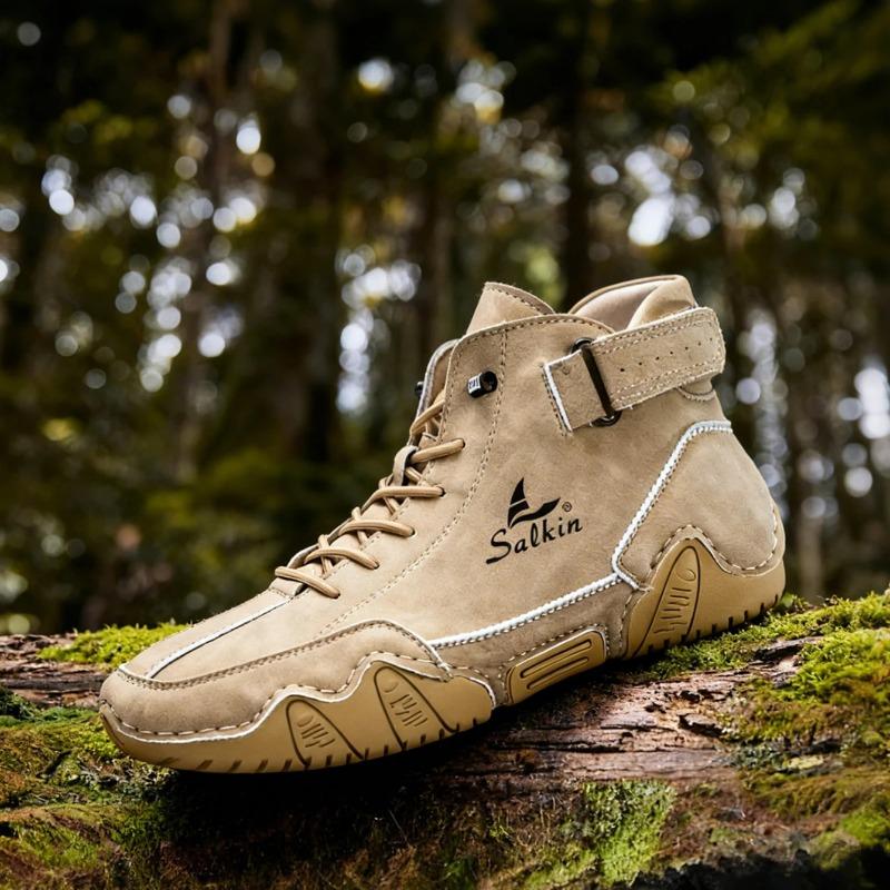 New Handmade Men Boots Design Sneakers Man Outdoor Casual Leather Men Sneakers Ankle Boots Trekking Fall Breathable