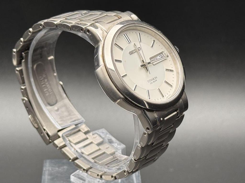 [USED] SEIKO Titanium Watch, Silver, Battery Replaced, Working