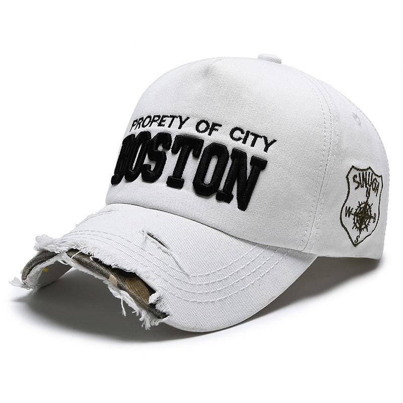 

Classic Cotton Baseball Cap With Wide Brim And Letter Details Sunshade For Spring And Fall белый