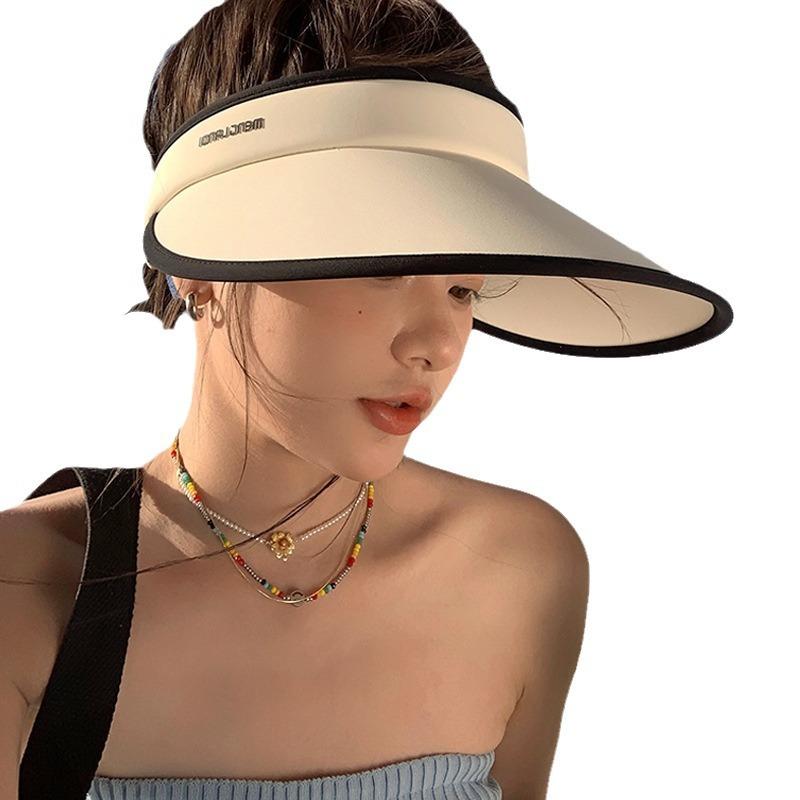Upf50 Sun Hat Women'S Sun Protection Large Brim Sun Hat Empty Top Summer Cool Hat Uv Protection Face Protection