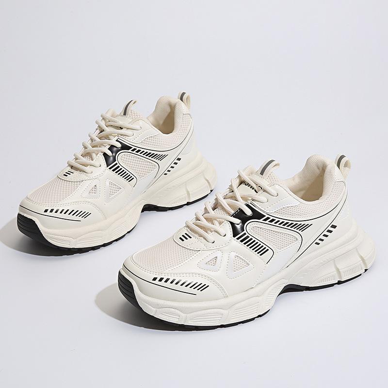 

Серебристые кроссовки на высокой подошве для женщин, новинка весны 2025 года, универсальные, модные и легкие, повседневные спортивные туфли 40 белый