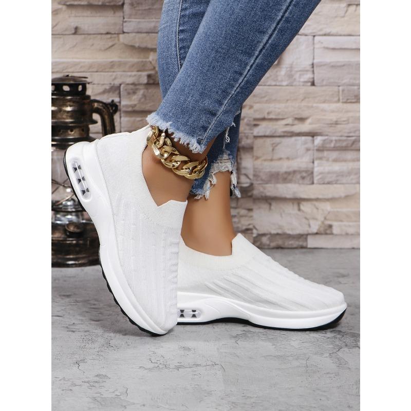 Plus Size Women's Athletic Casual Mesh Shoes Round Toe Low-Top Breathable Mesh Slip-On Slip-Ons