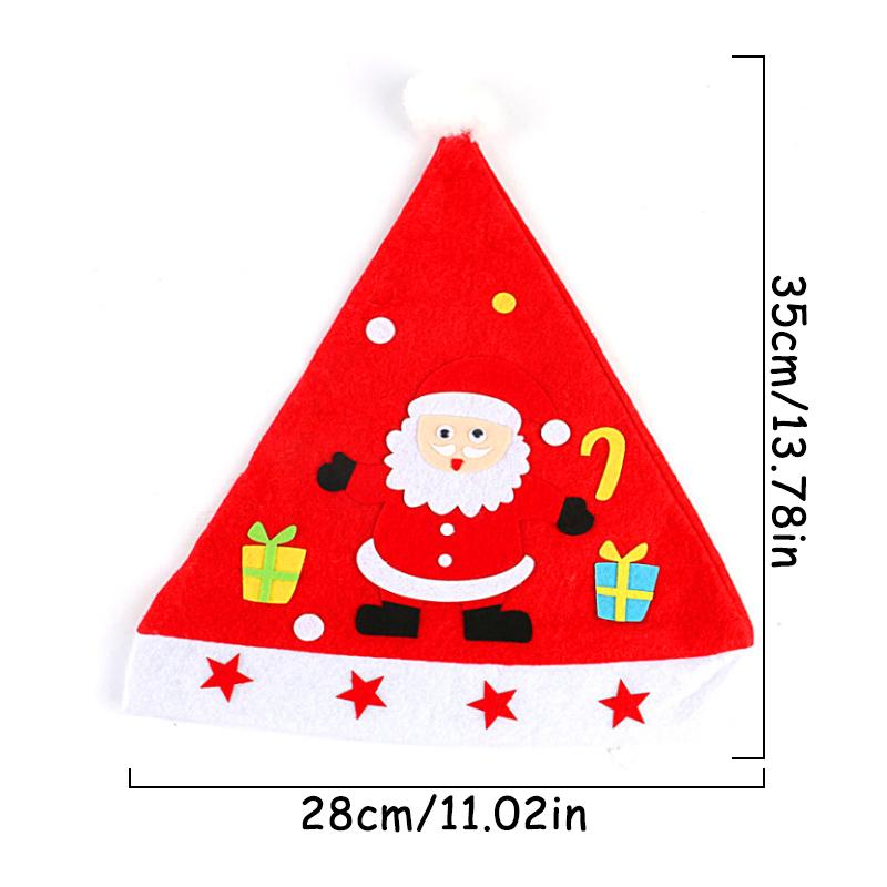3Pcs/Set Craft Kit Creative Cartoon New Christmas Hat Personality Non-woven Toys Handmade For Children High Quality