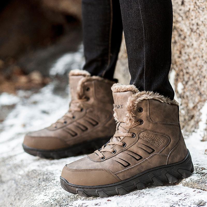 Cold-resistant sub-zero Russian travel equipment Snow boots Winter non-slip and anti-thickened thermal shoes Cotton boots Black