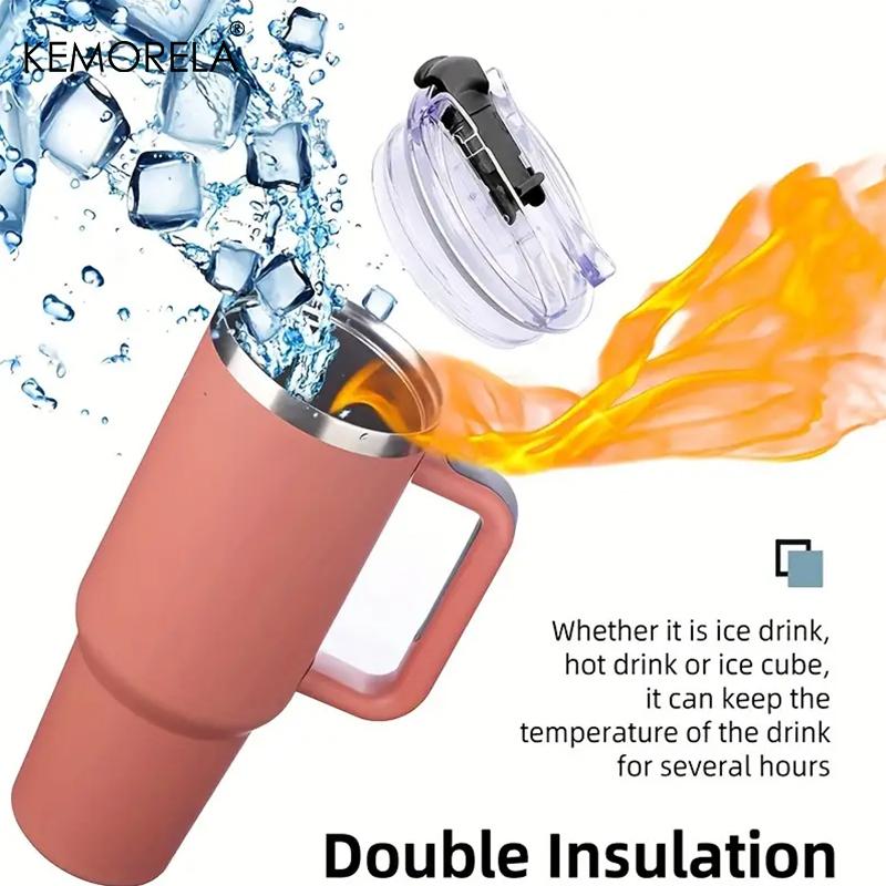 KEMORELA 40oz Stainless Steel Vacuum Insulated Tumbler 1182ML With Lid And Straw For Water Iced Tea Or Coffee Smoothie And More