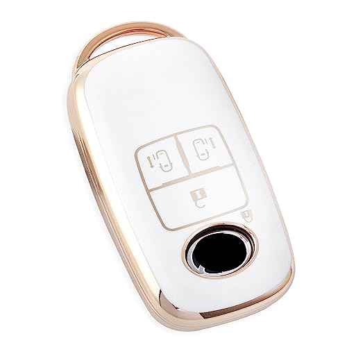 

YANMW Чехол для ключей, совместимый с Toyota Rise Daihatsu Rocky New Taft, Чехол для ключей, Вместительный чехол для смарт-ключа (Двусторонние сдвижные двери, Белые)
