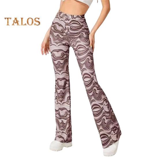 

Женские штаны для йоги с высокой талией и полосатым принтом Water Wave, повседневные брюки для бега, велоспорта, расклешенные леггинсы, одежда для дома 2XL