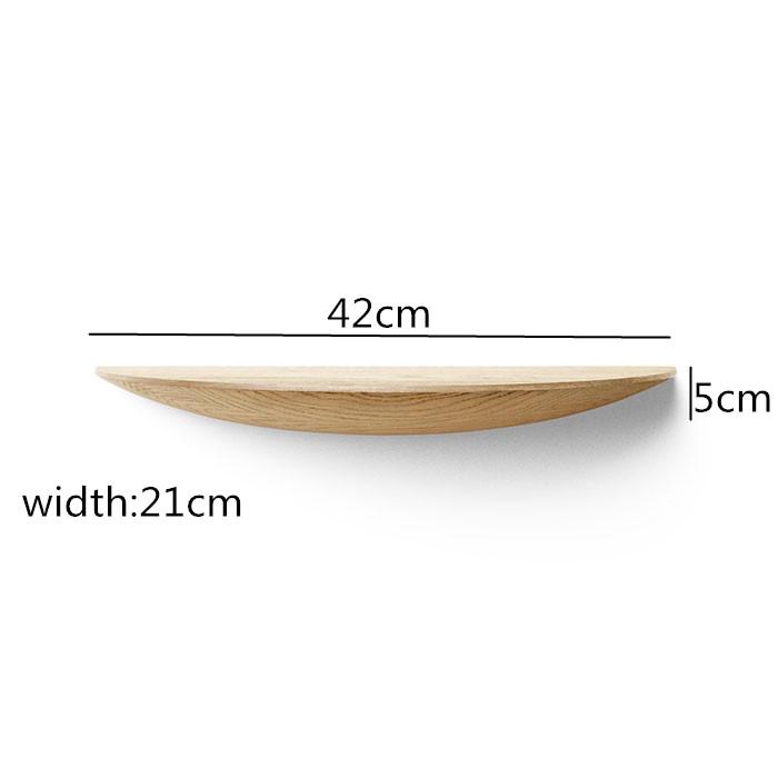 Wooden Wall Shelf Semicircle Solid Wood Wall Hanging Storage Rack Home Living Room Decoration Organizer White Wax Wood Shelf