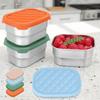 230ML 304 Stainless Steel Snack Container with Silicone Lid Lunch Fresh Keeping Box  Kids